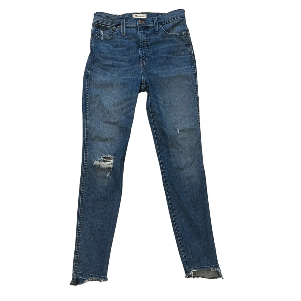 Madewell 10" High-Rise Skinny Jeans: Drop Step-Hem Edition, Sz 28 - Picture 4 of 15